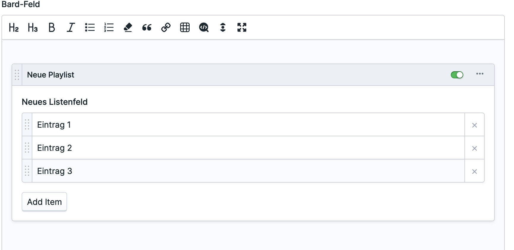 Das neue Listenfeld in Statamic 4